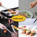 JETKONG 2 Pcs 12-Inch Kitchen Tweezers Fine Tweezer Tongs, Extra-Long Stainless Steel Cooking Tweezers (Silver)