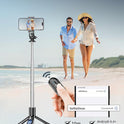 71" Phone Tripod & Selfie Stick, All in One Extendable Cell Phone Tripod with Wireless Remote, Tripods Stand for iPhone & Travel Selfie Stick 360°