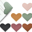 Leather Heart Bookmarks - Winjeto 6 Pieces Cute Corner Page Book Marks for Teachers Students Book Reading Lovers, for School Office Home Supplies