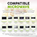 HOVER COVER Magnetic Splatter Cover, 12-Inch Clear BPA-Free Food Lid, Vented Plate Guard with Steam Vents, Anti-Splash Microwave Lid, Dishwasher