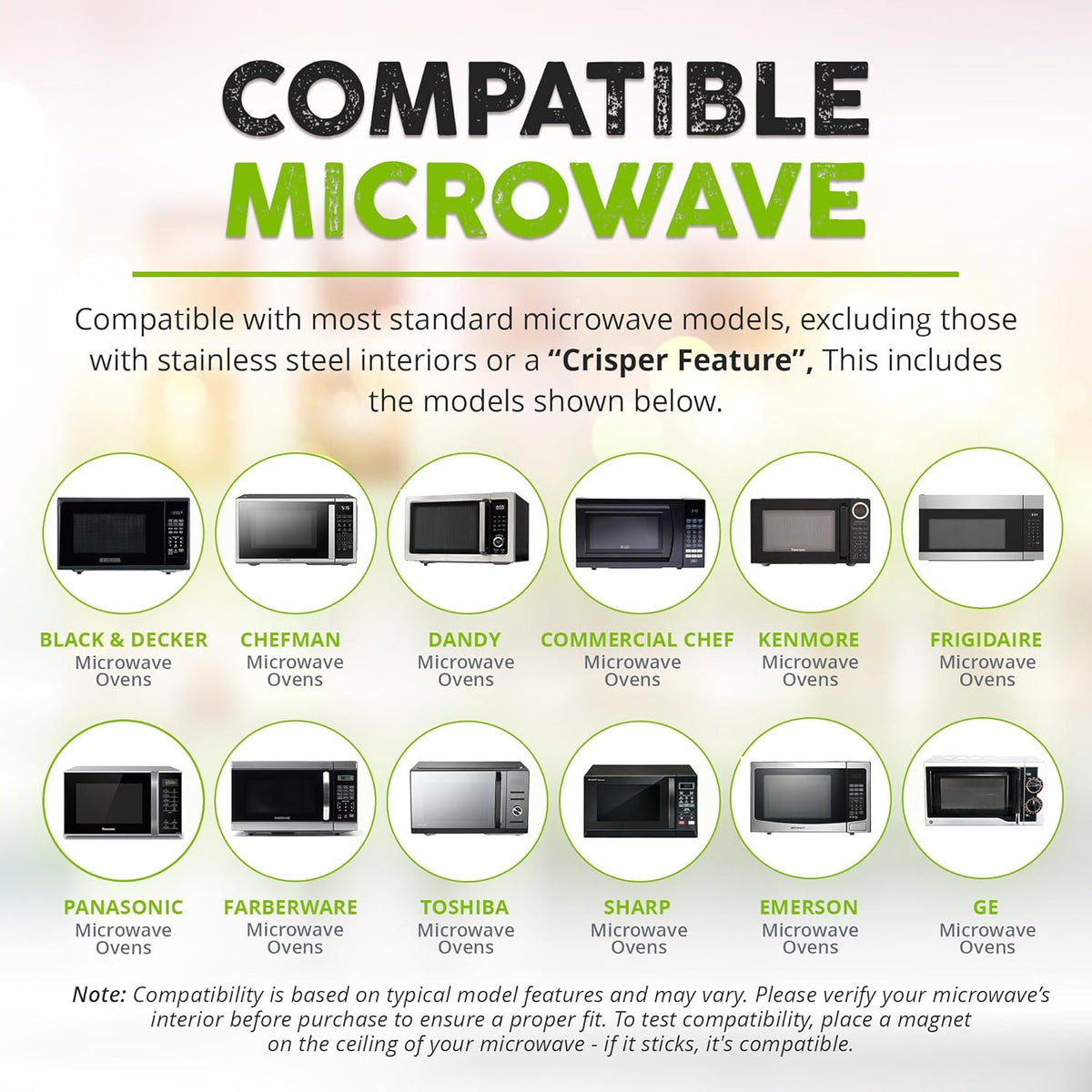 HOVER COVER Magnetic Splatter Cover, 12-Inch Clear BPA-Free Food Lid, Vented Plate Guard with Steam Vents, Anti-Splash Microwave Lid, Dishwasher