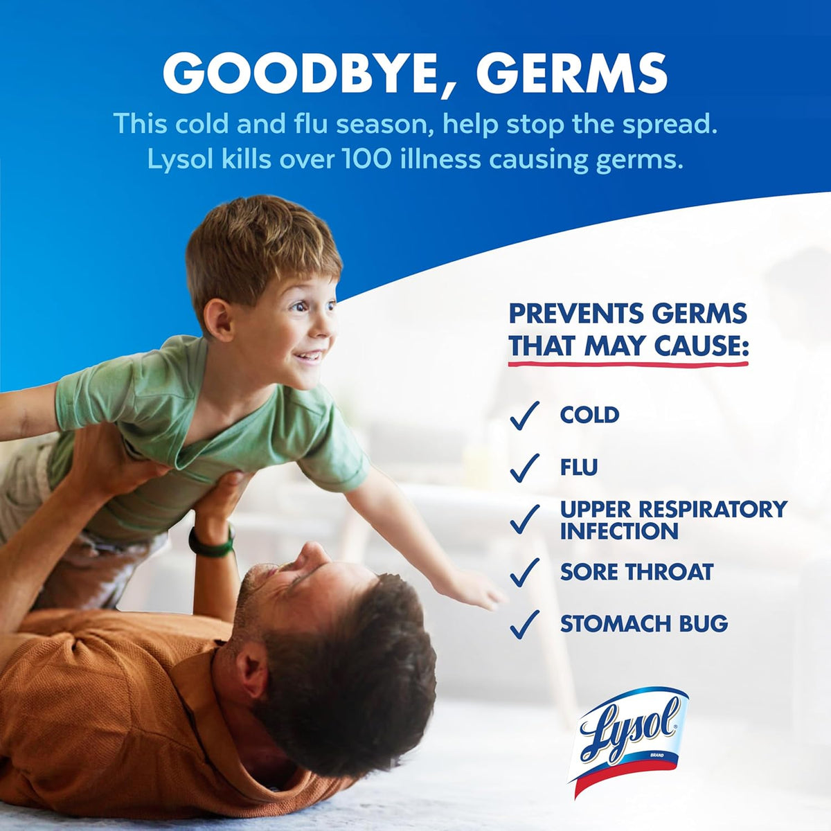 Lysol Disinfectant Spray, Household Essential Cleaning Supplies, Multi-Purpose Room Spray, Antibacterial Sanitizer Spray, Upholstery Deodorizer, Home