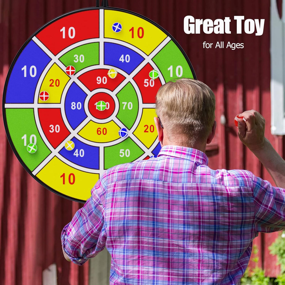 BooTaa 29" Large Dart Board for Kids, Kids Dart Board with Sticky Balls, Boys Toys, Indoor/Sport Outdoor Fun Party Play Game Toys, Birthday Gifts for