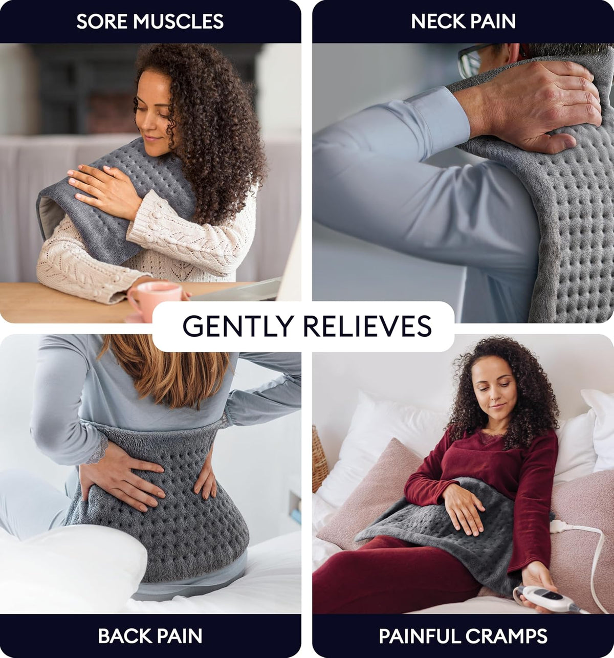GENIANI XL Electric Heating Pad for Back Pain & Cramps Relief, Electric Throw, Birthday Christmas Gifts for Women, Men Auto Shut Off, Machine