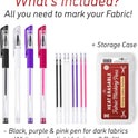 Lange & König Heat Erasable Fabric Marking Pens for Sewing - 4 Pens + 8 Refills - Sewing Supplies Quilting Supplies Sewing Accessories Embroidery