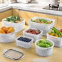 Freshmage Fruit Storage Containers for Fridge with Removable Colander, Airtight Food Storage Container, Dishwasher Safe Produce Saver for