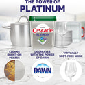 Cascade Platinum Power Boost Dishwasher Pods, Dishwasher Detergent, Dishwasher Soap, Dish Tabs, Dishwashing Tablets, Dish Detergent, Lemon