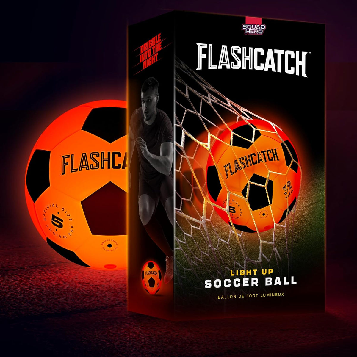 Light Up Soccer Ball - Glow in The Dark - NO 5 - Sports Gear Gifts for Boys & Girls 8-15+ Year Old - Kids, Teens Gift Birthday Ideas - Cool Boy Toys