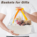 Pro Goleem Small Woven Burr Basket with Gift Bags and Ribbons Durable Baskets for Gifts Empty Small Rope Basket for Storage 12"X 8" X 5" Baby Toy