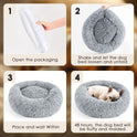 Hoewina Dog & Cat Bed for Indoor Cats, 20in Calming Donut Bed for Puppy and Kitten, Washable Round Fluffy Pet Bed for Small Medium Dogs and Cats