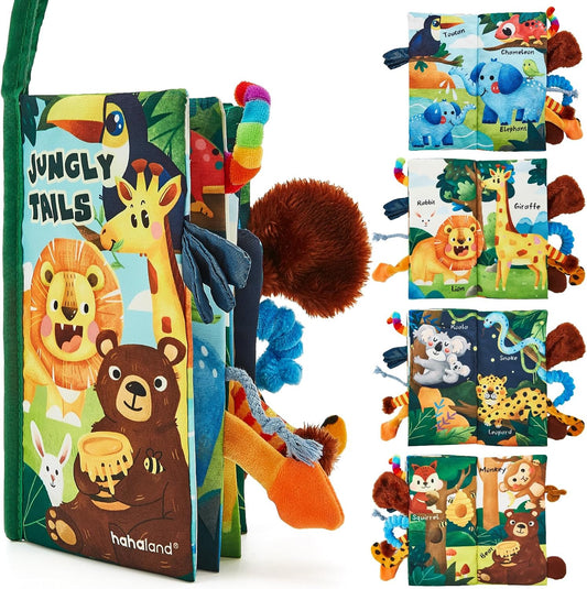 hahaland Baby Books 0-6 Months,Infant Tummy Time Toy Sensory Toys 6 to 12 Months Touch Feel Book Travel Toy Gifts for Boy Girl 0-3 Month Baby Shower