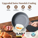 SENSARTE Nonstick Frying Pan Skillet, Swiss Granite Coating Omelette Pan, Healthy Stone Cookware Chef's Pan, PFOA Free (8/9.5/10/11/12.5 Inch)