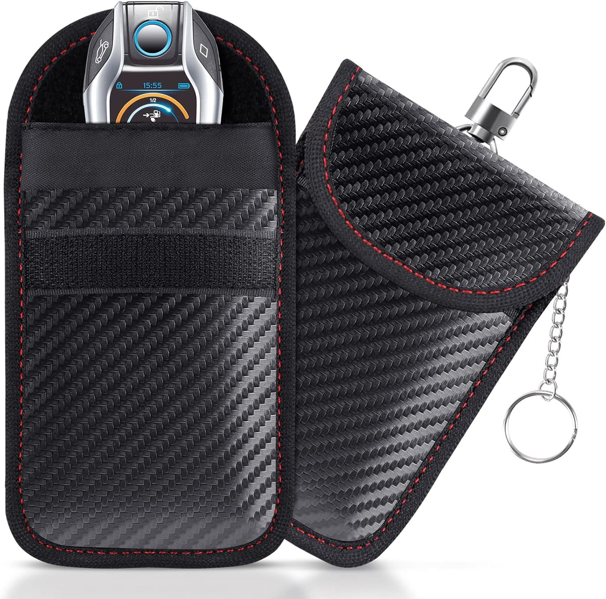 lanpard Faraday Pouch for Car Keys, Faraday Bag, Car RFID Signal Blocking Holder, Key Fob Protector, Key fob cage Block Signal Anti-Theft Fob Case (2