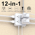 Surge Protector Power Strip - CHCORE 5Ft Braided Extension Cord with 8 Outlets with 4 USB (2 USB C) Charging Ports, Flat Plug Multi Plug Outlet