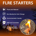 E500 Fire Starter - Natural Fire Starters for Fireplace, Campfires, Chimney, BBQ, Fire Pit & Wood Fireplace - 60 Pack Odorless Pine Firestarter