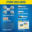 Rain-X 600001 Windshield Repair Kit - Quick and Easy Durable Resin Based Windshield Repair Kit for Chips and Cracks, Good for Round Damage Below 1"
