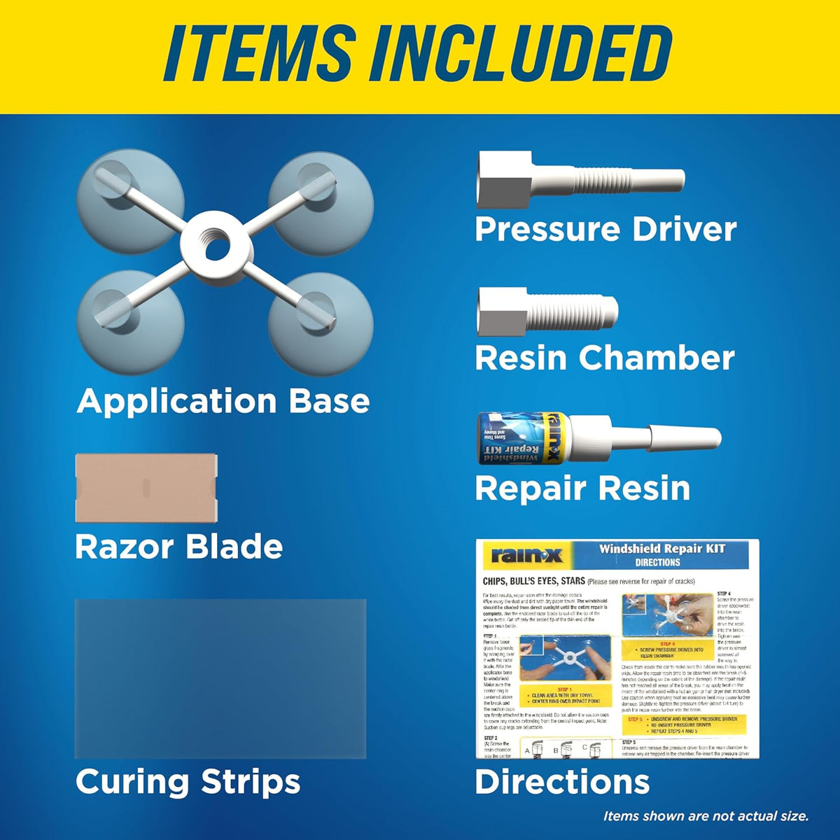 Rain-X 600001 Windshield Repair Kit - Quick and Easy Durable Resin Based Windshield Repair Kit for Chips and Cracks, Good for Round Damage Below 1"