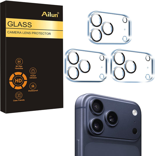Ailun 3 Pack Camera Lens Protector for iPhone 17 Pro Max,Tempered Glass,9H Hardness,Ultra HD,Anti-Scratch,Case Friendly,Does not Affect Night