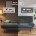 Pipishell Convertible Futon Sofa Bed,66" Corduroy Futon Couch with Adjustable Backrest and Armrests, Recliner Sleeper Sofa for Small Spaces, Play