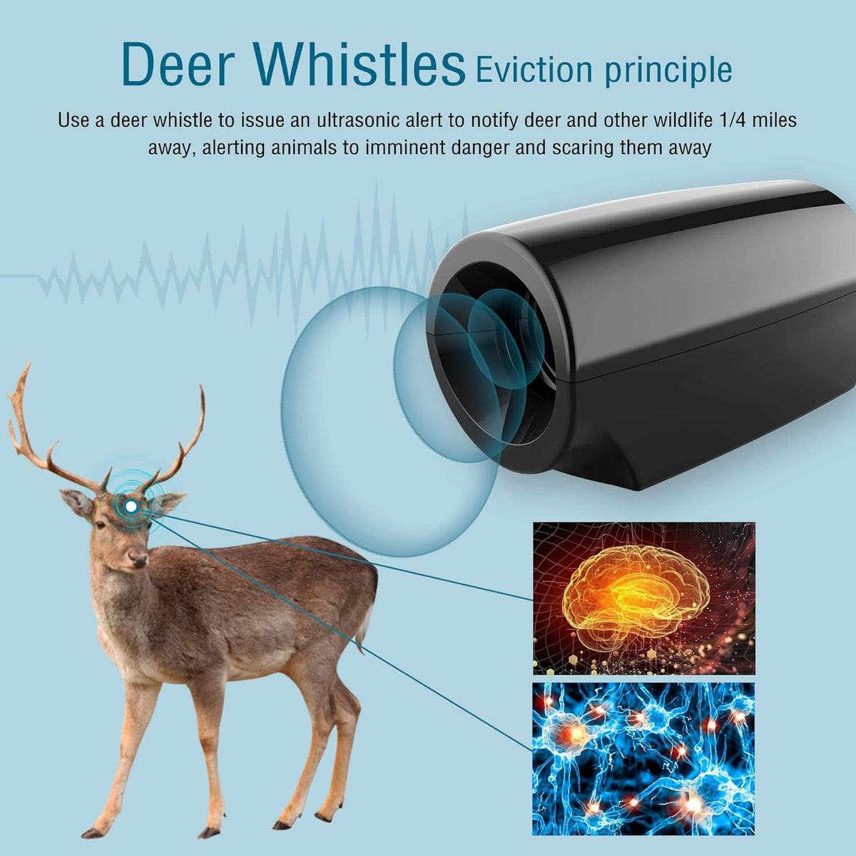 Elook Deer Warning Whistles Device for Car, Save Deer Whistle with Upgraded Acrylic Double-Sided Tape, Mini Size, 2 Pack (Patent Registered)