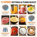 KOIOS Immersion Blender, 1000W Anti-scratch 3-in-1 Hand Blender, Upgraded 12 Speed Stainless Steel Blade Stick Blenders with Turbo Mode, Whisk and