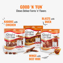 Good ‘n’ Fun Triple Flavor Kabobs Chews for All Dogs, 24 Ounces, Treat Your Dog to Chews Made from Beef Hide, Real Chicken, Pork Hide, Duck and