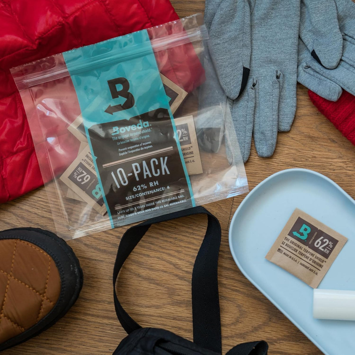 Boveda 62% Two-Way Humidity Control Packs For Storing ½ oz – Size 4 – 10 Pack – Moisture Absorbers for Small Storage Containers – Humidifier Packs