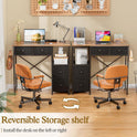Small Computer Desk with 4 Fabric Drawers, Simple Writing Desk for Home Office, Compact Study Desks for Small Spaces, Kids Desk Study for Bedroom