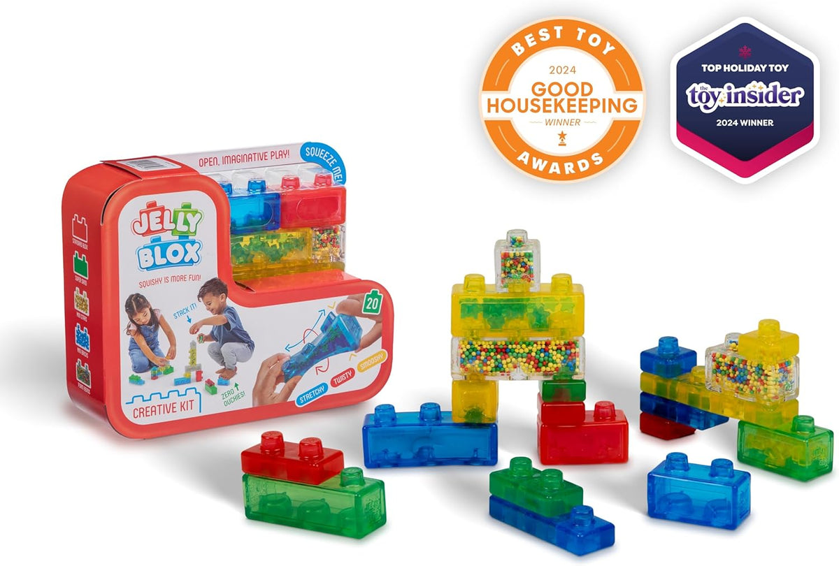 Goliath Jelly Blox Creative Kit | Includes 20 Blocks | Toddler & Preschool Building Blocks Kids Can Squeeze, Stretch, Squish | MESH ACCREDITED