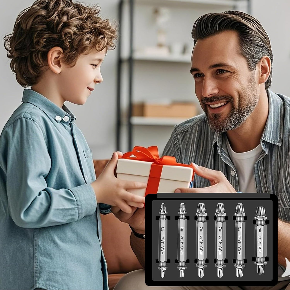 Valentines Day Gifts for Him - Fathers Day Dad Gifts Screw Extractor Set - Tools Gadgets for Men Bolt Extractor Kit - Birthday Stocking Stuffers for