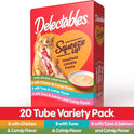Delectables Squeeze Up Catnip Variety Pack, Creamy Squeezable Puree, Lickable Wet Cat Treats, Grain Free, No Added Fillers, No by-Products, No Added