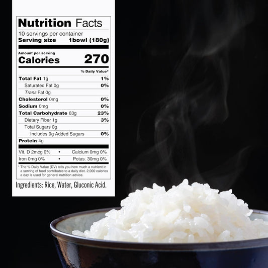 IRIS Instant White Rice (10 Pack), Ultra Premium Japanese Short Grain Sushi Sticky Rice, Microwave for 80 seconds, Non-GMO Gluten Free Vegan, Grown