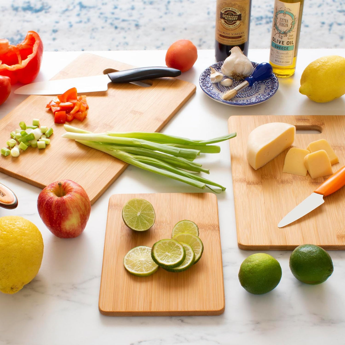 Totally Bamboo 3-Piece Bamboo Cutting Board Set – Wooden Cutting Boards for Kitchen – Great for Chopping and Serving – Large, Medium & Small Sizes