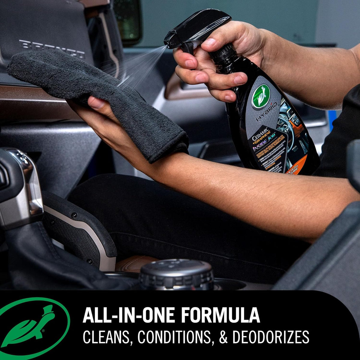 Turtle Wax Hybrid Solutions Inside Job, All Purpose Ceramic Interior Car Cleaner and Protectant, Cleans, Deodorizes and Protects Leather Car Seats