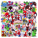 50pcs Cartoon Spider-Man Stickers for Kids,Lovely Hero and His Amazing Friends Vinyl Waterproof Decal for Water Bottle Laptop Toy Sticker for DIY