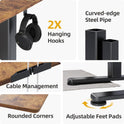 Claiks Electric Standing Desk, Adjustable Height Stand up Desk, 24x48 Inches Sit Stand Home Office Desk with Splice Board, Black Frame/Rustic Brown