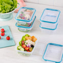 Snapware Total Solution 5-Pack (3-Cup) Plastic Food Storage Containers Set, Leakproof & Airtight Locking Lids Rectangular Tupperware, Non-Toxic