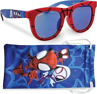 ARKAID Marvel Spidey and Friends Sunglasses Stylish, Comfortable & Durable UV-Protective Boys Spider-Man Glasses With Soft Carrying Case