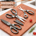 Food Grade Kitchen Scissors All Purpose 3 Pack - Heavy Duty Stainless Steel Cooking Shears for Cutting Meat, Food, Fish, Poultry Sharp Sissors for