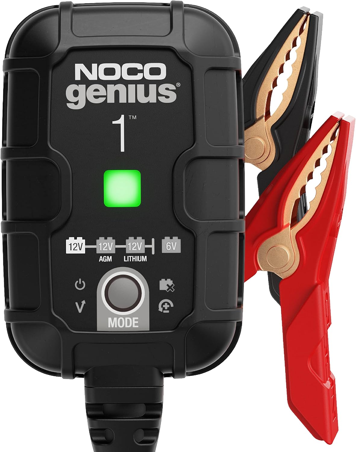 NOCO GENIUS1: 1A 6V/12V Smart Battery Charger – Automatic Maintainer, Trickle Charger & Desulfator with Overcharge Protection & Temperature