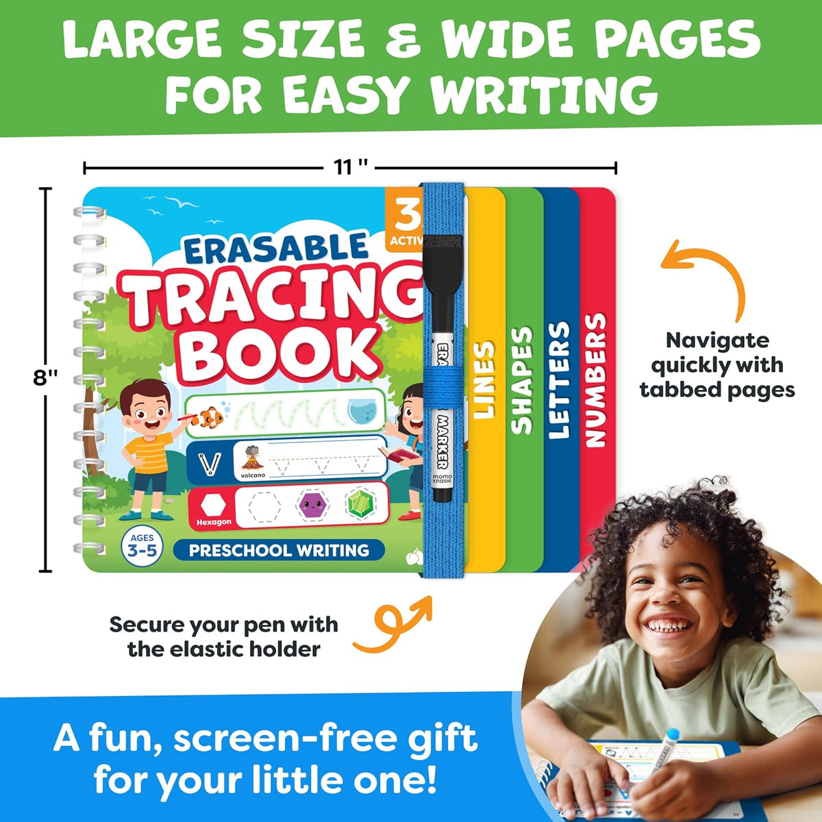 Preschool Learning Activities - Tracing Books for Kids Ages 3-5 - Toddler Handwriting Practice - Letter Tracing for Kids Preschool Kindergarten 3-4