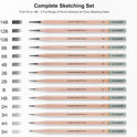 KALOUR 18-Piece Professional Sketch Pencil Set - Includes 5H to 14B Pencils, Vinyl Eraser, Kneaded Eraser,Sharpener and Paper Blending Stump - Ideal