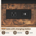 End Table with Charging Station, Flip Top Side Table with USB Ports and Outlets, 3-Tier Small Side Table with Storage for Small Space, End Tables for