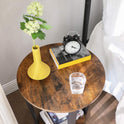 VASAGLE Round Side End Table, 2-Tier Accent Bedside Table with Storage Shelf, Easy Assembly, Nightstand for Small Spaces, Living Room, Bedroom