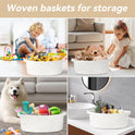 Pro Goleem Small Woven Burr Basket with Gift Bags and Ribbons Durable Baskets for Gifts Empty Small Rope Basket for Storage 12"X 8" X 5" Baby Toy