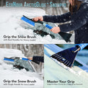 EcoNour 27" Car Snow Brush and Ice Scrapers for Car Windshield (2 Pack) | Scratch Free Bristle Head Snow Brush & Tough Window Snow Scraper with