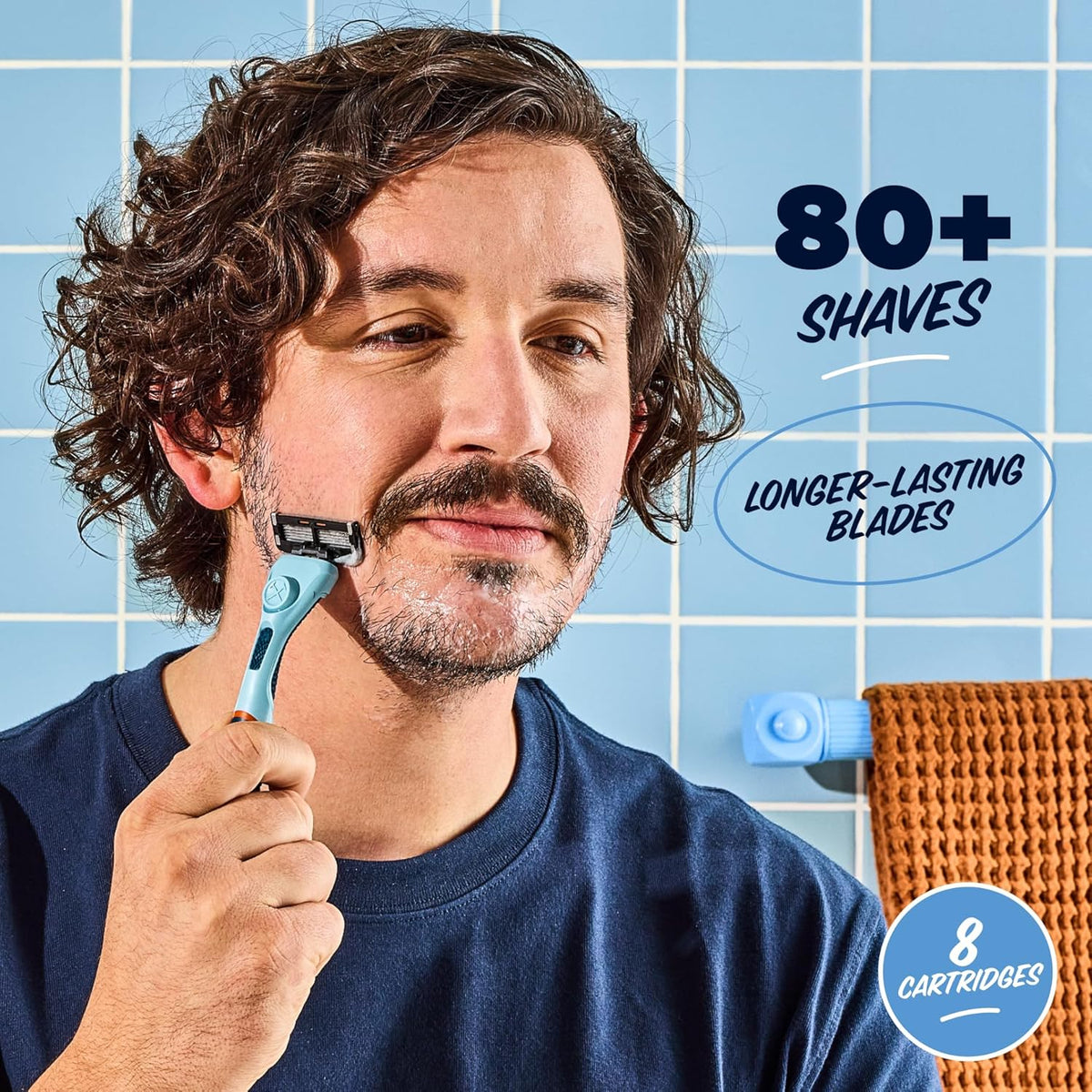 Dollar Shave Club | 6 Blade Razor Refills (8 Pack) | 6 Stainless Steel Blades for a Close & Comfortable Shave
