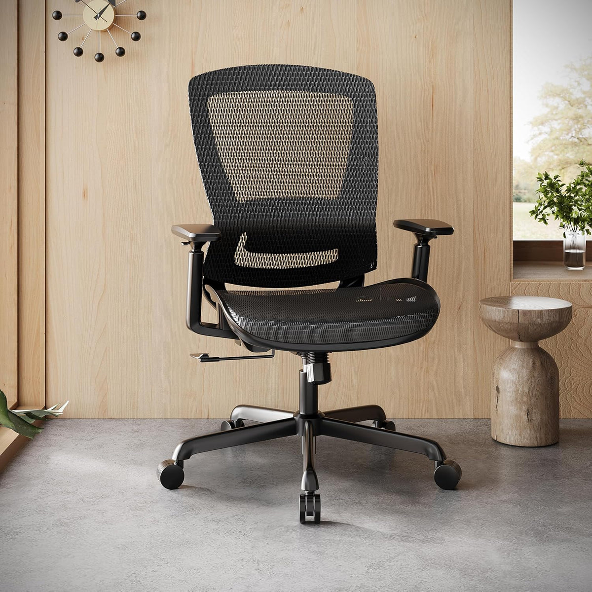 ELABEST Mesh Office Chair,Ergonomic Computer Desk Chair,Sturdy Task Chair- Adjustable Lumbar Support & Armrests,Tilt Function,Comfort Wide
