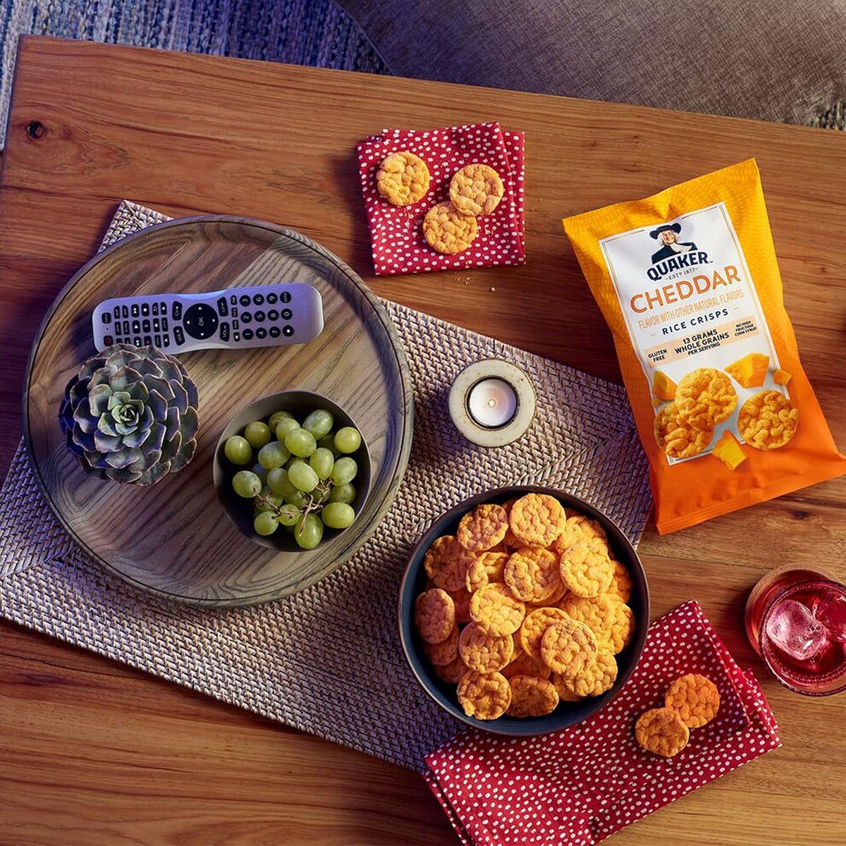Quaker Rice Crisps, Gluten Free, 4 Flavor Sweet and Savory Variety Mix, Single Serve, 30 count
