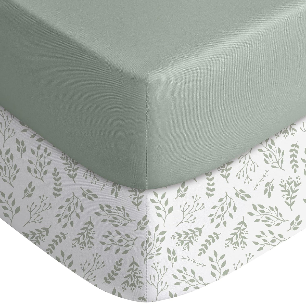 Yoofoss Baby Crib Sheets for Boys Girls, Fitted Crib Sheet 2 Pack for Standard Crib and Toddler Mattress, Super Soft Microfiber Baby Sheet